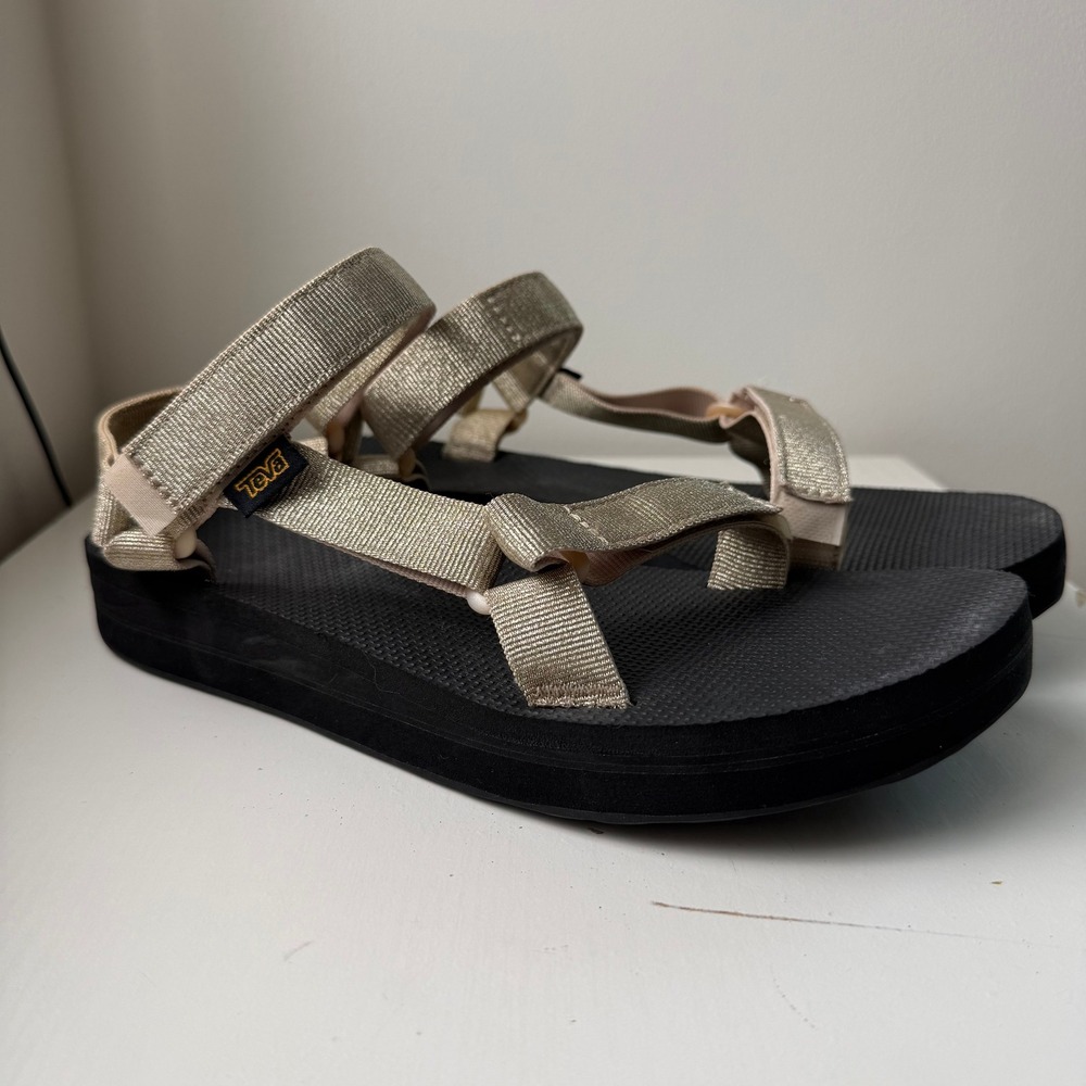 Teva Women's Midform Universal Sandals Sz 10 Platform Gold Metallic Hiking Sport